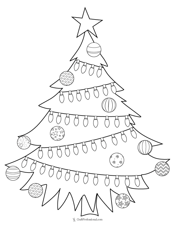 10 Printable Christmas Tree Coloring Pages