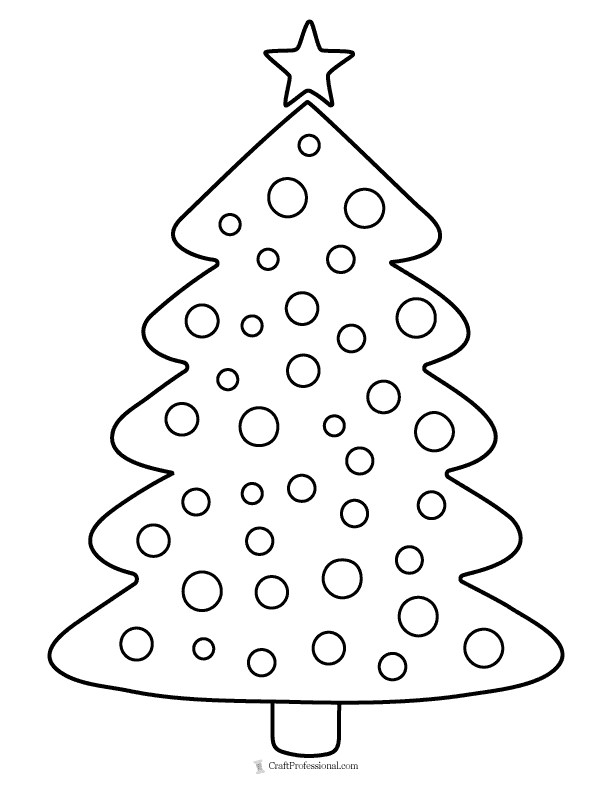 easy Christmas tree coloring sheet