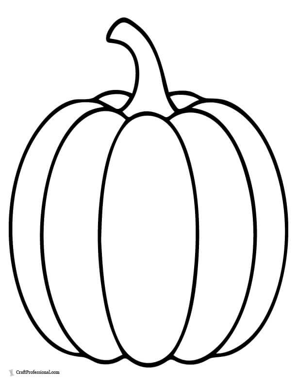 Simple pumpkin with thick outlines and no facial features, coloring page