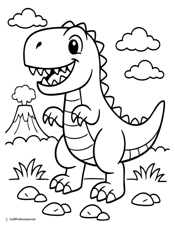 Easy T-Rex coloring page