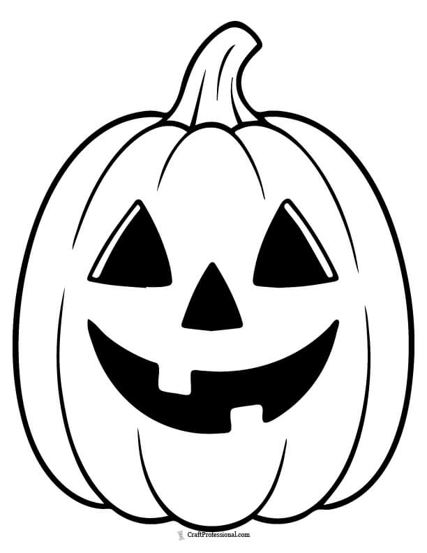 Simple jack o'lantern coloring sheet