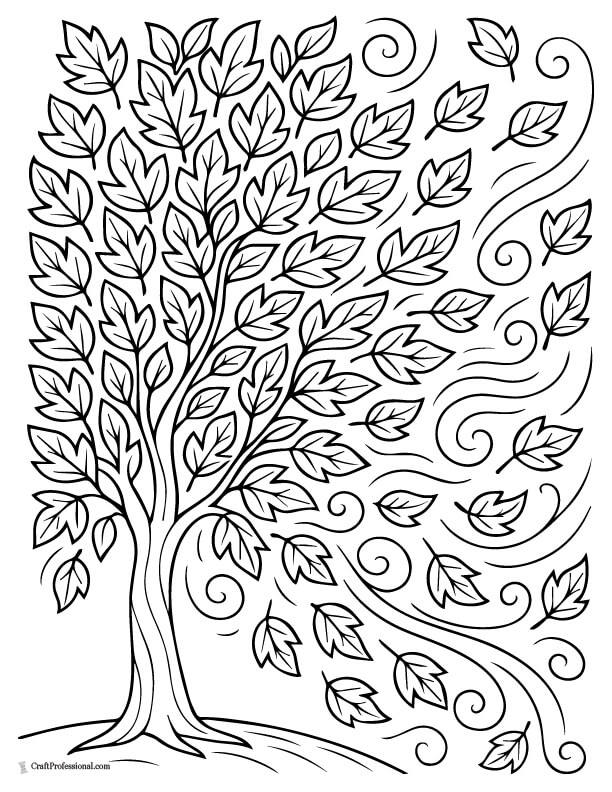 Fall Tree Coloring Page For Kids Fall Coloring Pages – Printable
