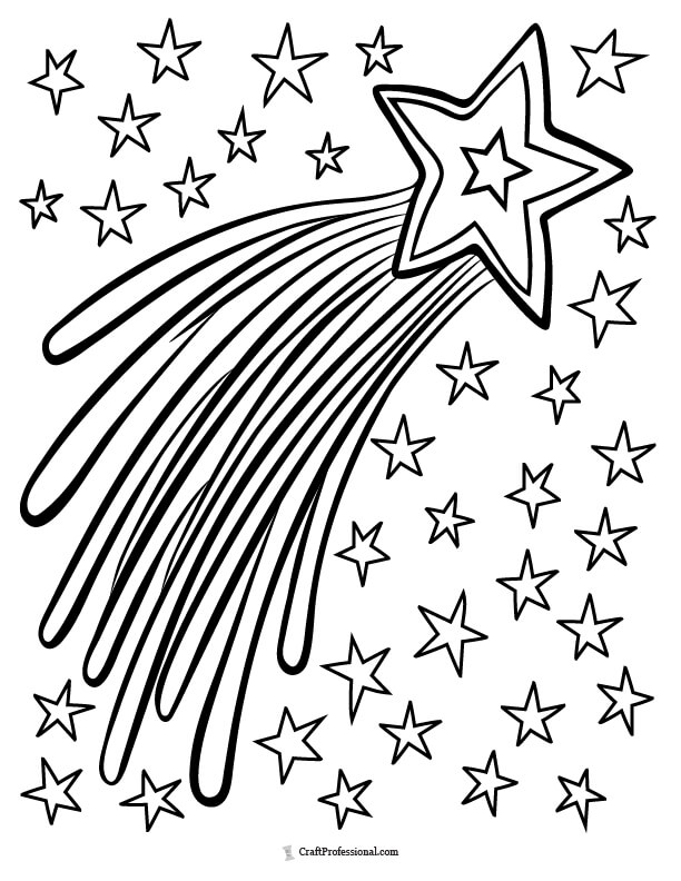 Falling star coloring page