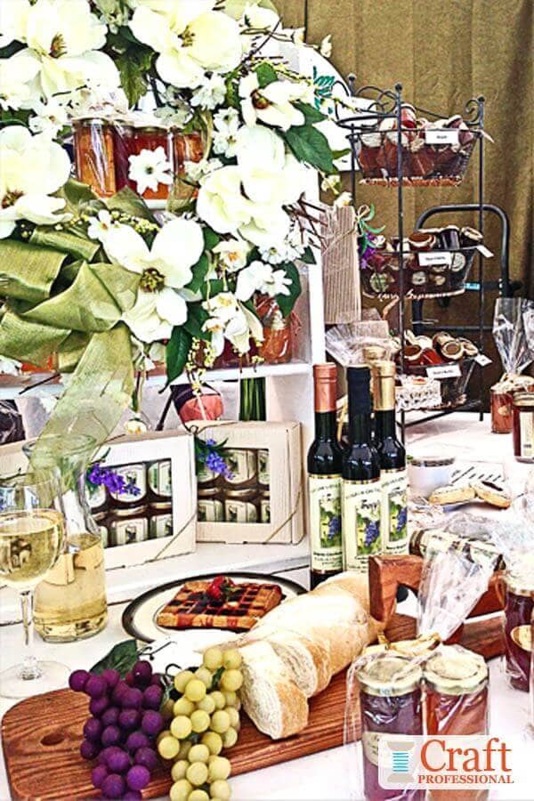 Handmade jellies displayed at a craft show. Handmade jellies displayed at a craft show.