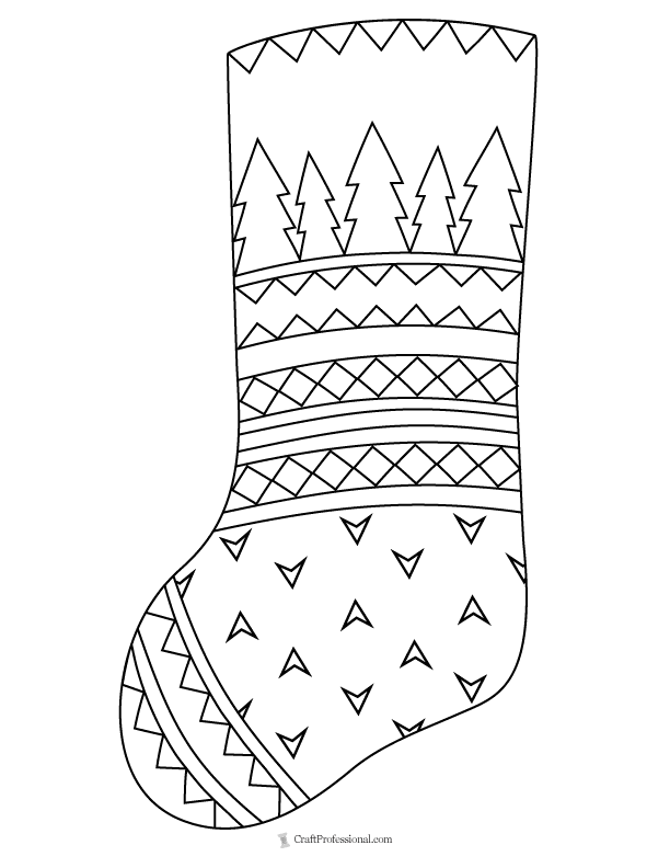 Christmas Stocking Pattern, Free Printable Templates & Coloring Pages