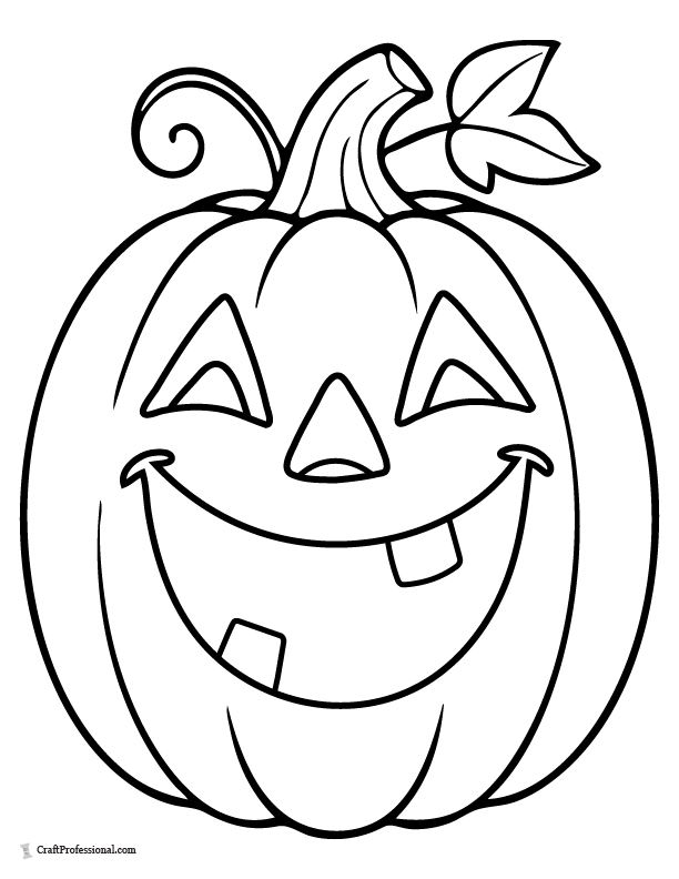 Laughing pumpkin with gap teeth coloring sheet