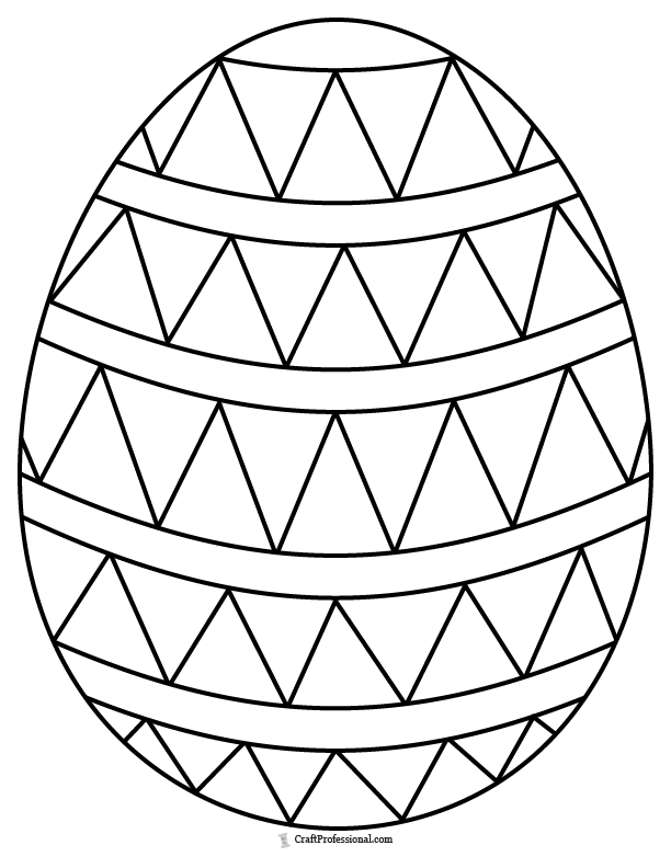  Easter egg with intricate geometric shapes decorating the egg, coloring page.