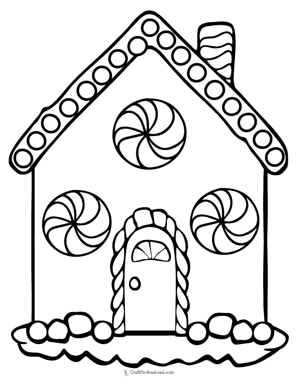 Gingerbread house coloring page