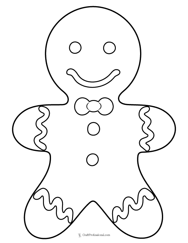 Simple gingerbread man coloring page
