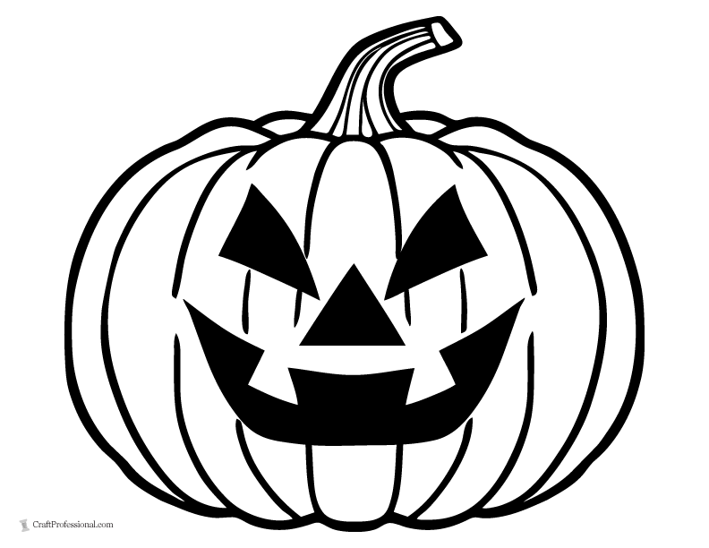 Simple jack o lantern outline coloring page