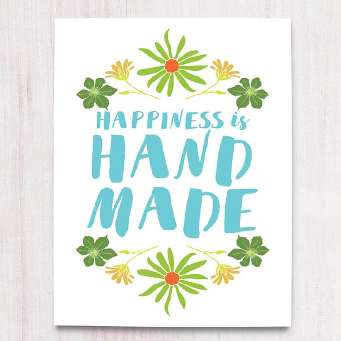Happiness is handmade - Printable wall art.
