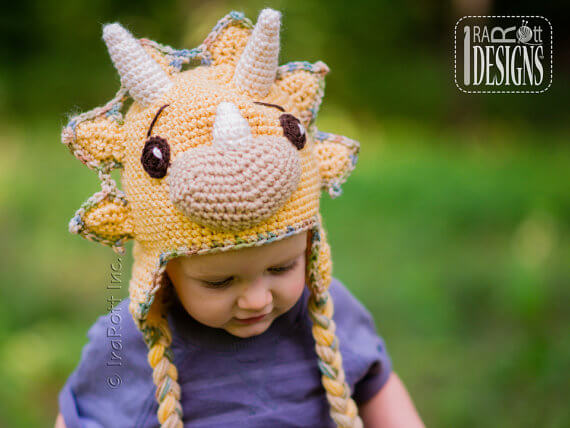 Dino hat crochet pattern by Ira Rott Designs