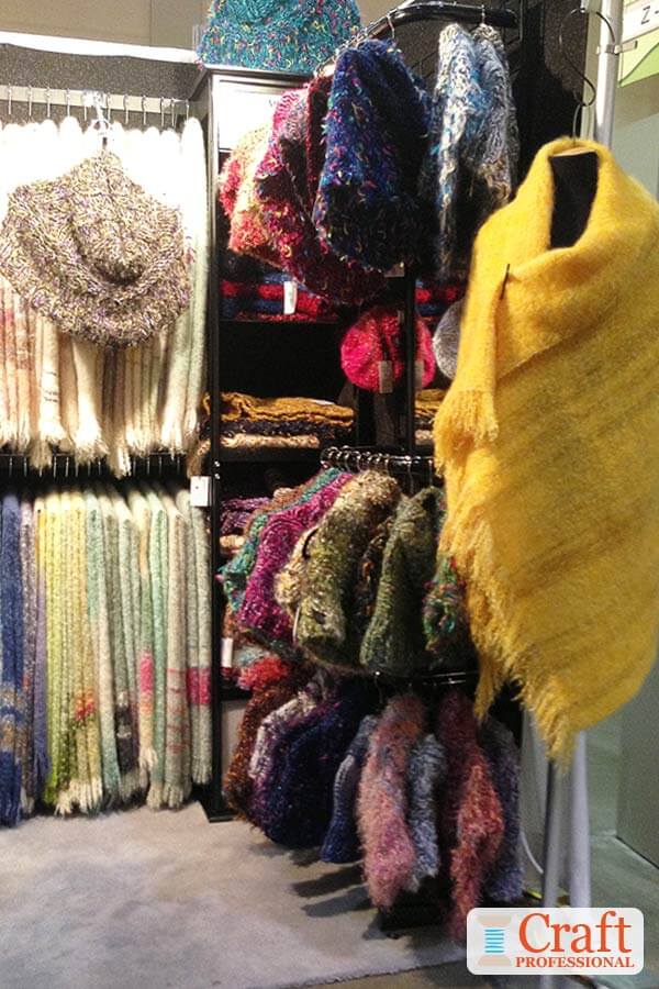 Lovely scarf display ideas for craft shows 10 Craft Fair Booths Featuring Knit And Crocheted Handmade Items