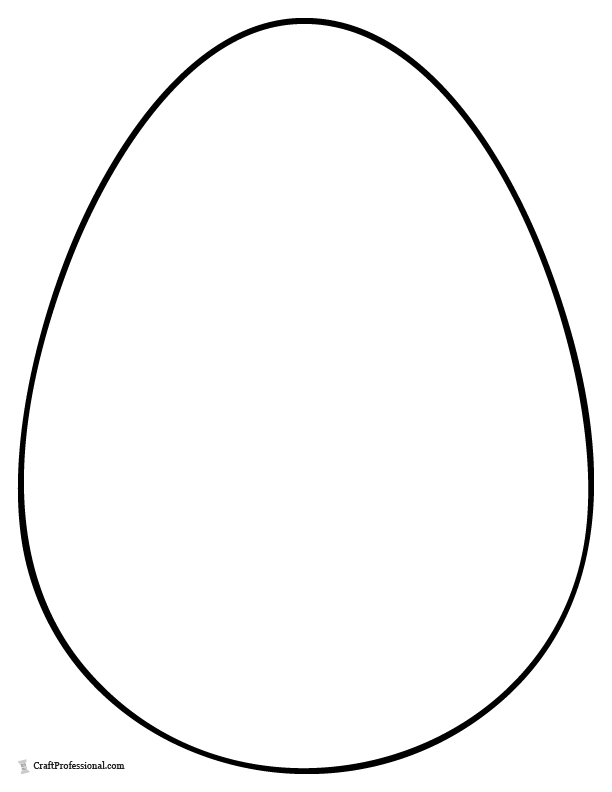 Large simple Easter egg outline coloring page for toddlers.