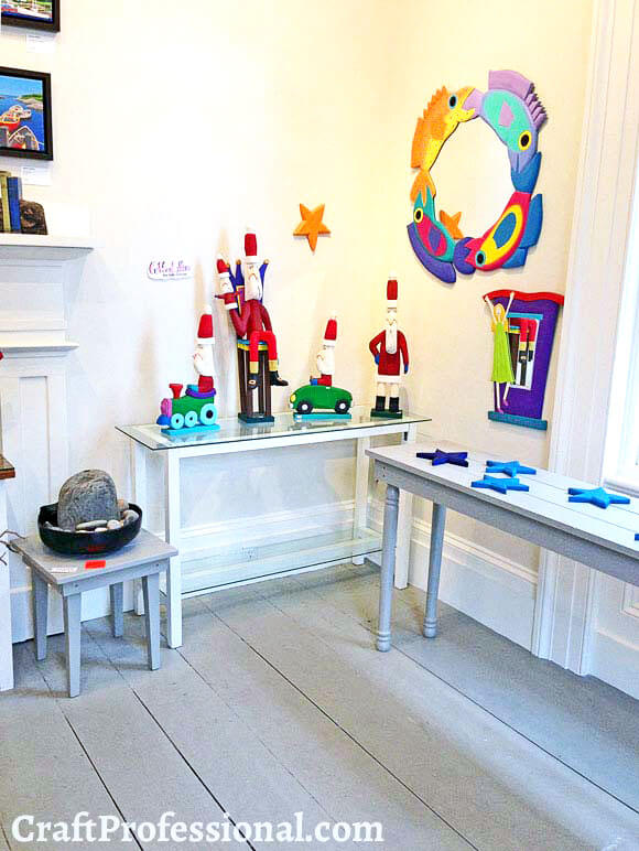 Handmade crafts in a shop in Lunenburg Nova Scotia