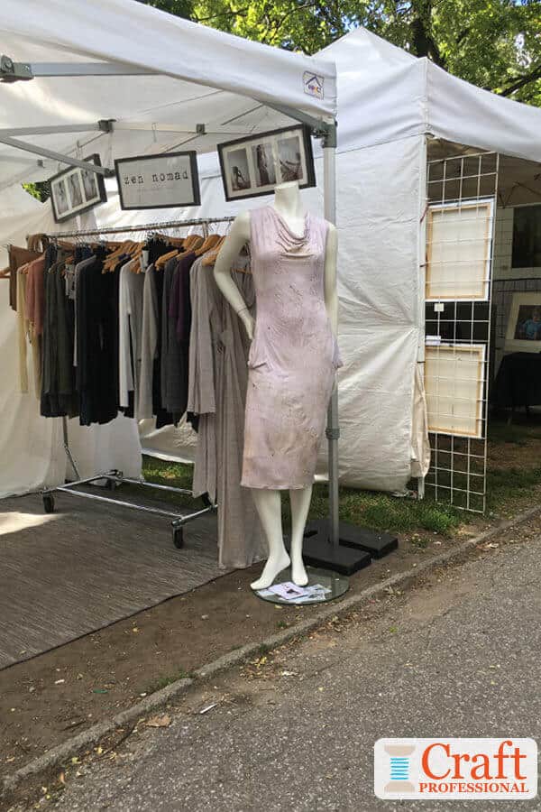Handmade clothing on a mannequin