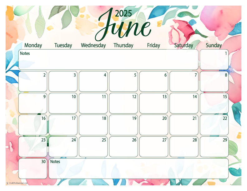 Get Your Printable June 2025 Calendar Now Free Download!