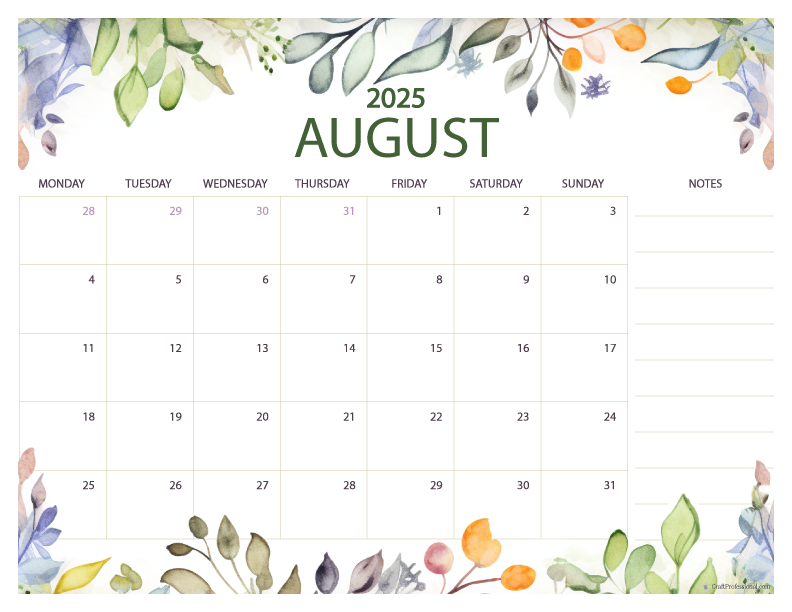 August Calendars 2025 - Get Organized With a Free Printable Calendar