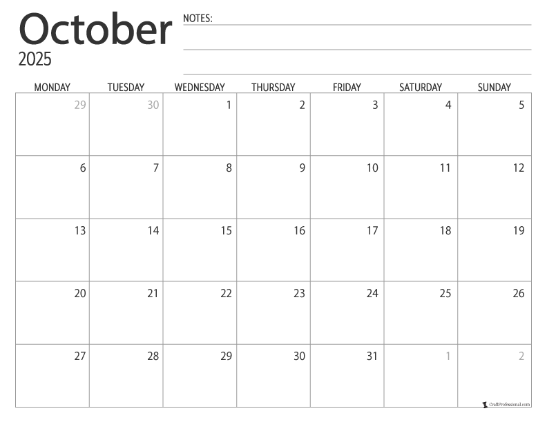October Calendars - Plan Your Month with Our Free 2025 Printables!