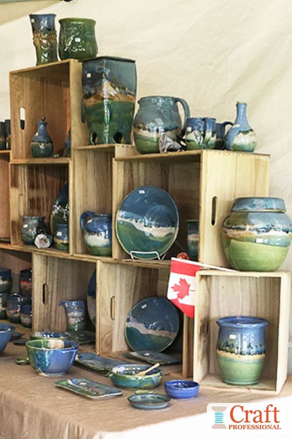 Pottery and Glass Displays