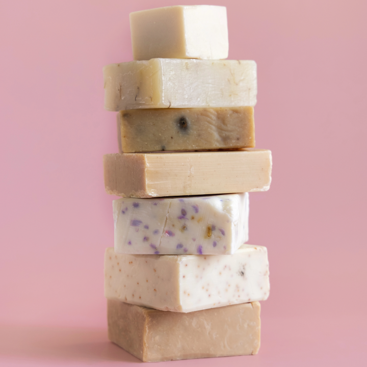 Stack of handmade soap bars in natural colors, showcasing artisanal craftsmanship and small batch production. Stack of handmade soap bars in natural colors, showcasing artisanal craftsmanship and small batch production.