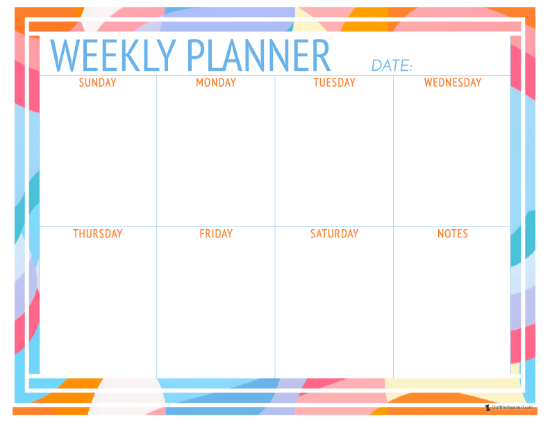 Weekly printable planners, geometric design