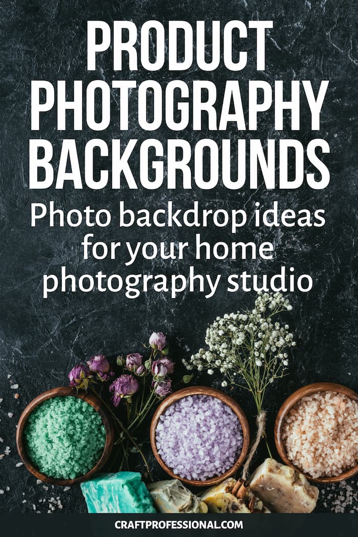 Handmade soap photographed on a dark backdrop. Text - Product photography backgrounds. Photo backdrop ideas for your home photography studio.