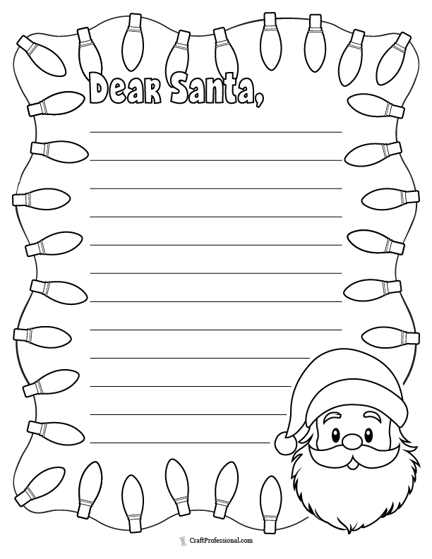 Letter to Santa coloring page