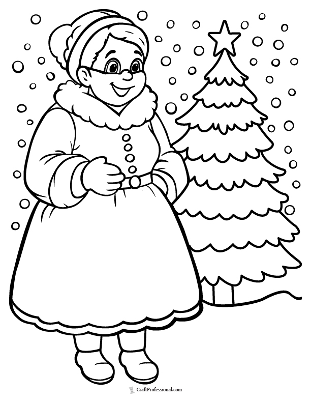 Mrs. Claus coloring page