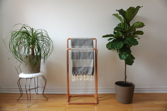 Handmade copper blanket rack