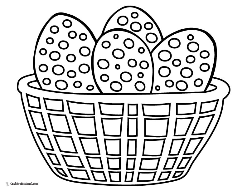 Simple Easter basket coloring sheet