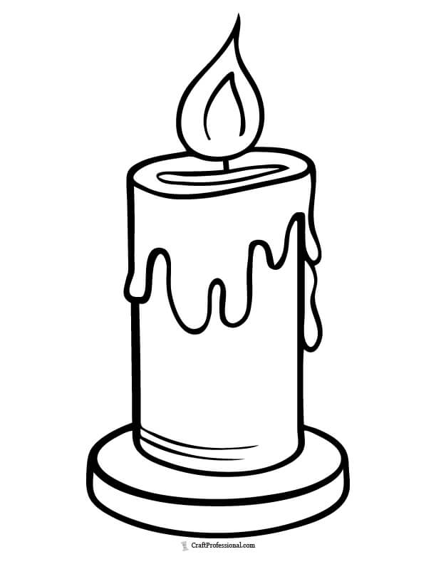 Simple candle coloring sheet