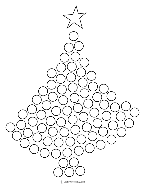 Coloring page - round ornaments in Christmas tree shape