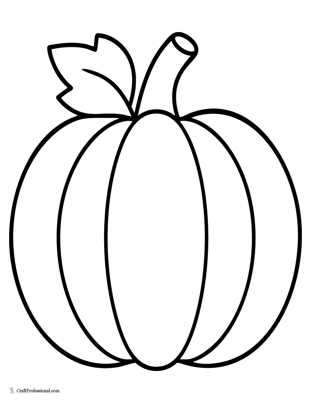 Simple pumpkin coloring page for toddlers with a large outline and easy spaces to color.