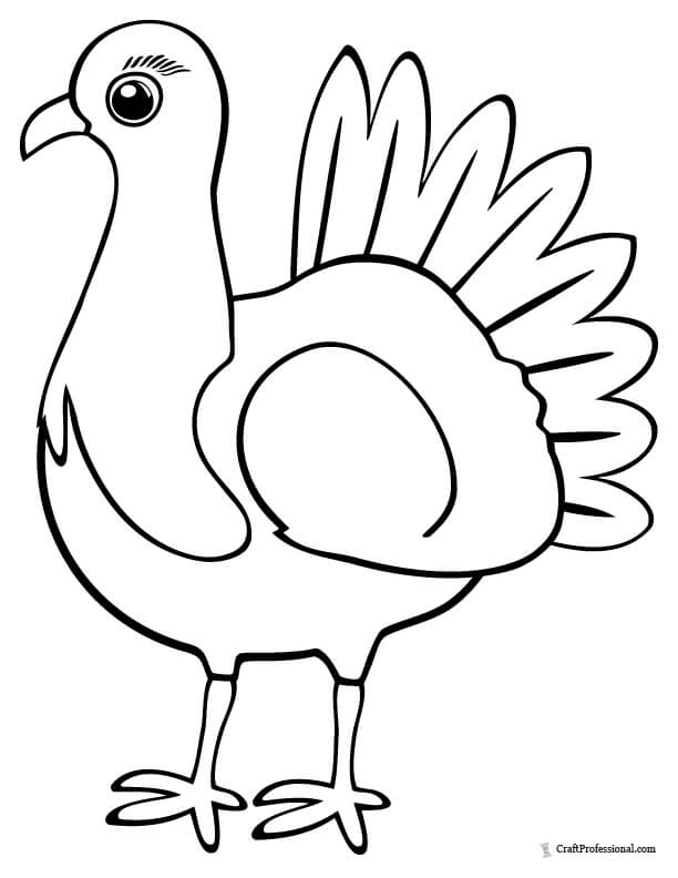 Simple turkey coloring sheet