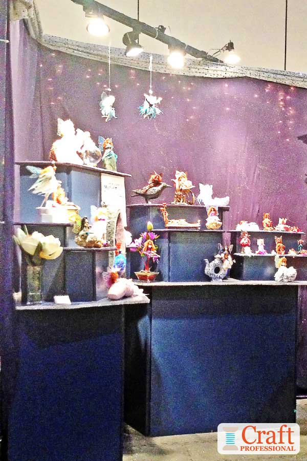 Tabletop display using risers at a craft show. Tabletop display using risers at a craft show.