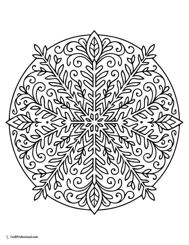 Detailed snowflake coloring page Detailed snowflake coloring page