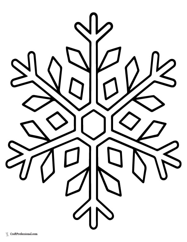 Simple snowflake coloring page for preschoolers
