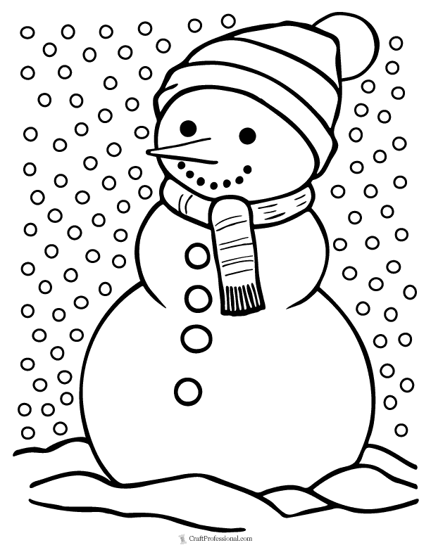 Snowman colouring in and crafts
