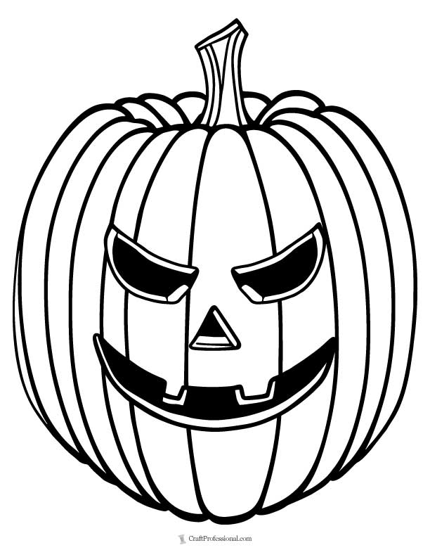 Spooky jack-o-lantern coloring page