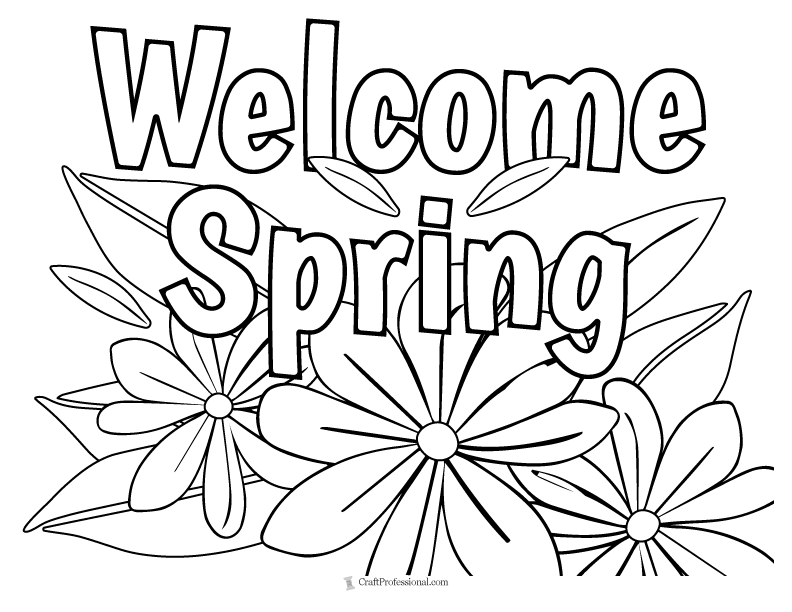 spring flower coloring page