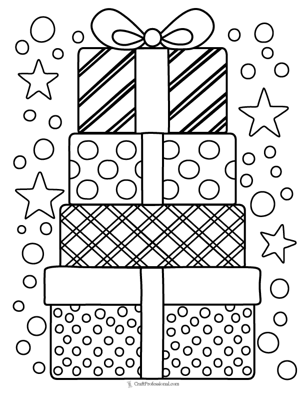 Gift Box Coloring Page - Get Coloring Pages