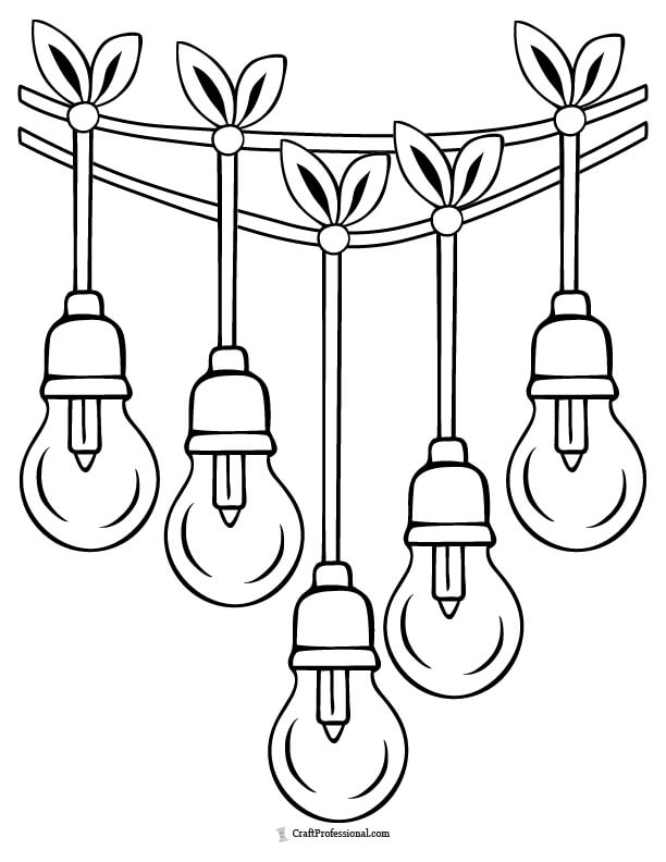 String lights coloring page