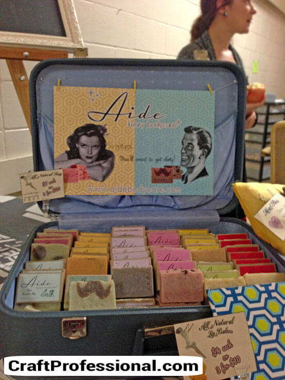 Vintage suitcase craft display