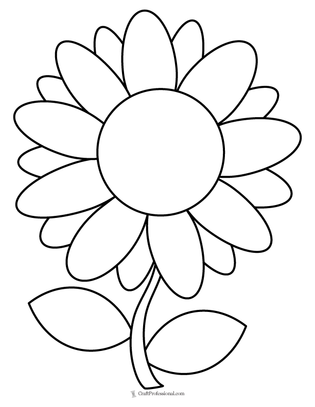 simple sunflower for kids to color