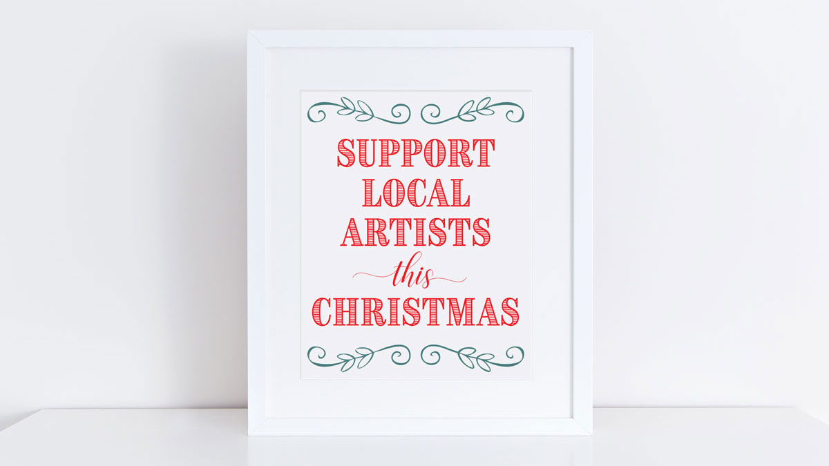 Framed support local artists this Christmas craft fair sign