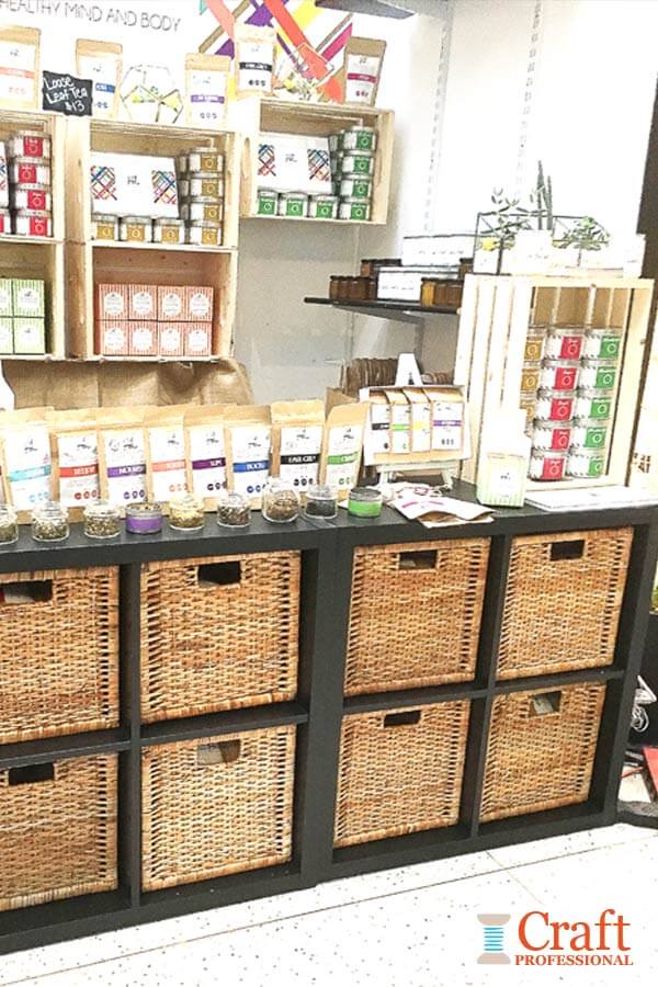 Tea on display at a Christmas market. Tea on display at a Christmas market.