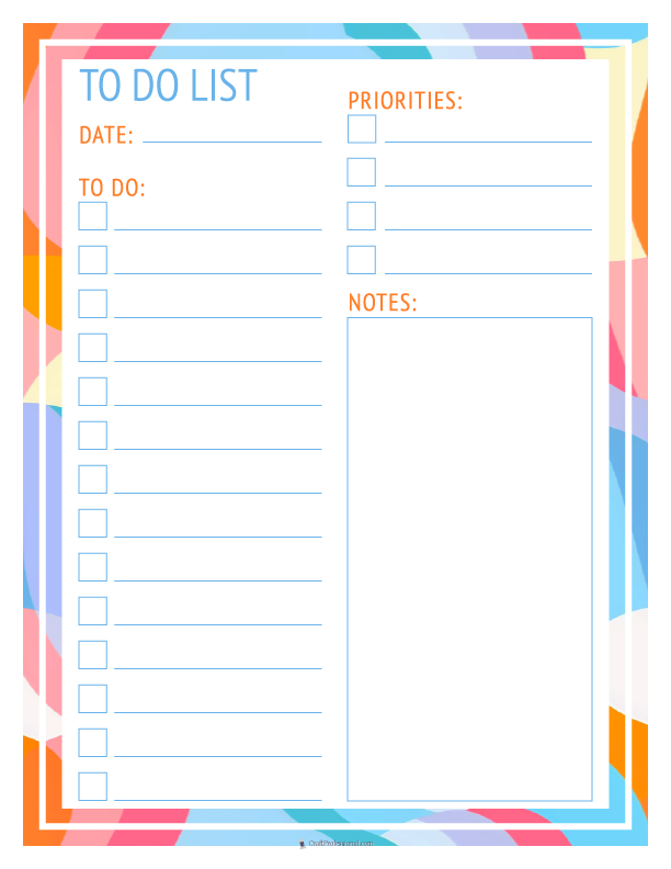 To do list printable planners with checklists and space for notes, geometric design