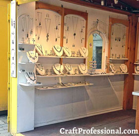 Handmade jewelry in a tourist area