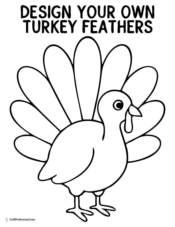 Simple turkey outline coloring page
